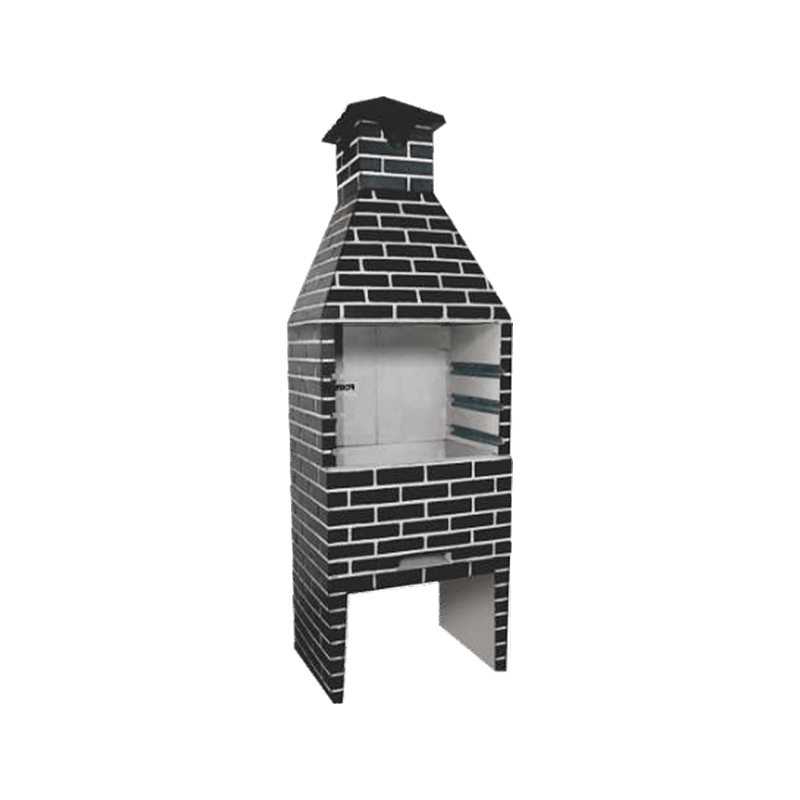 Churrasqueira pré-moldada com bancada lateral para área gourmet