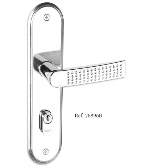 Fechadura externa cromada com roseta de segurança