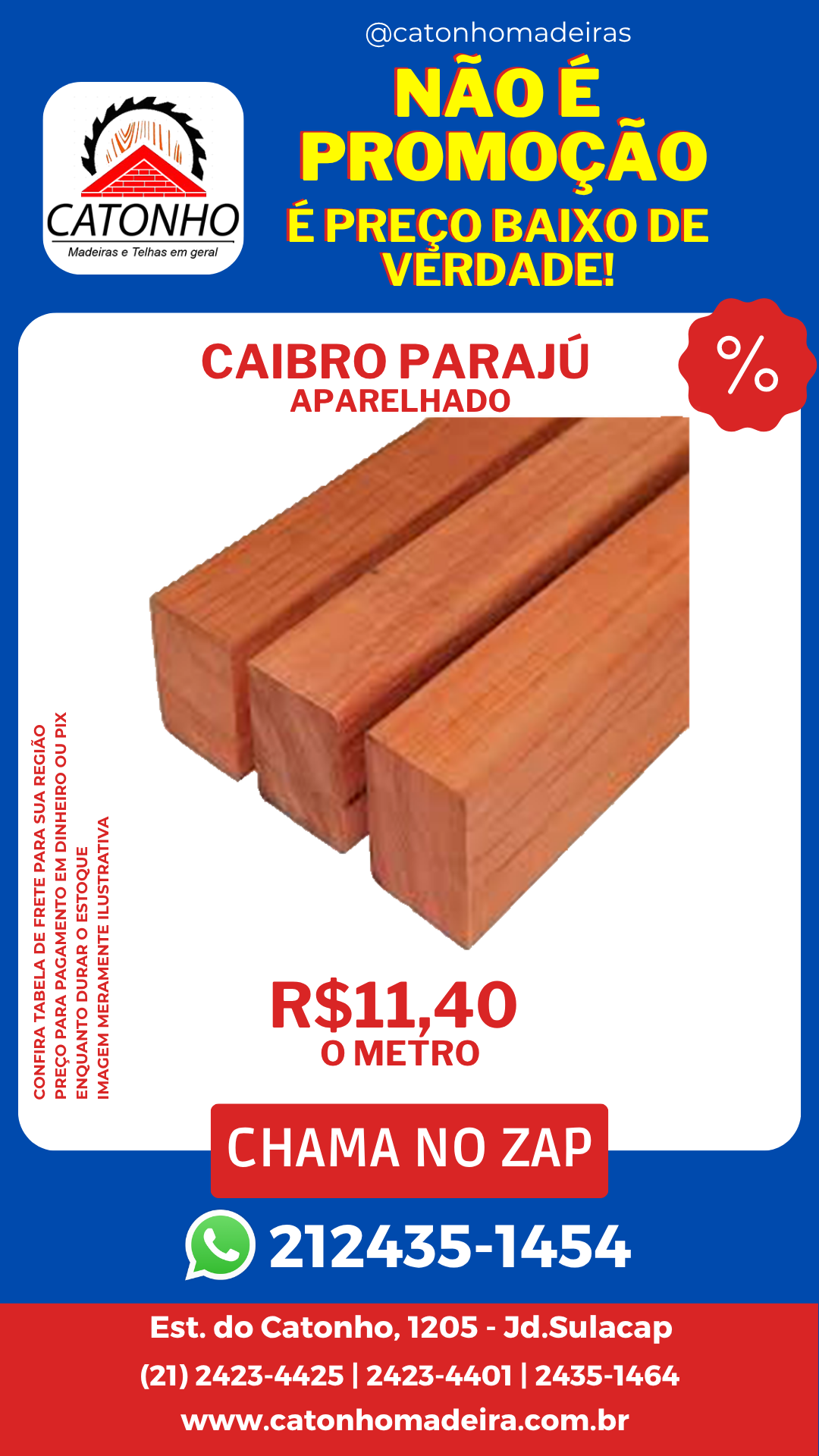 Caibro de paraju aparelhado para varandas e garagens